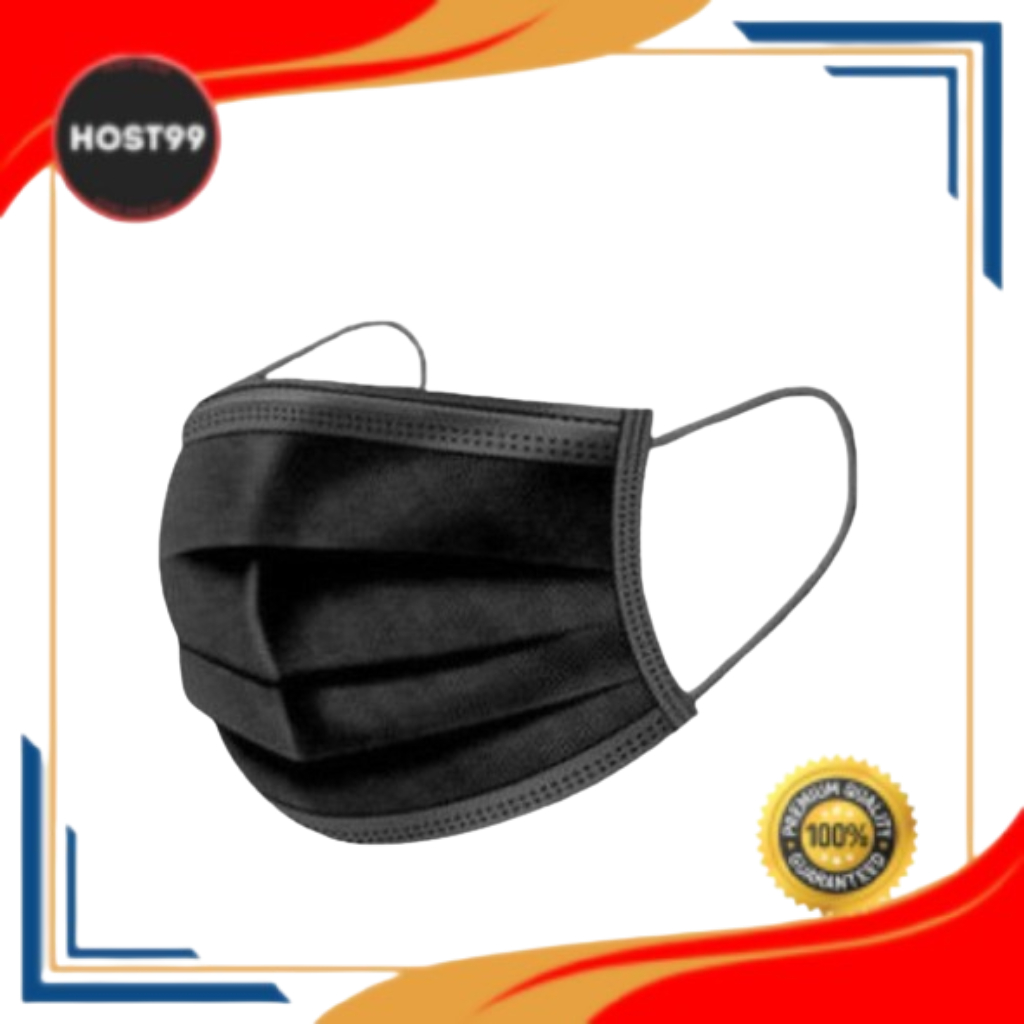 DH - BLACK EARLOOP MAXHEALTH MASKER 3 PLY EARLOOP DISPOSABLE MASK ALL HITAM