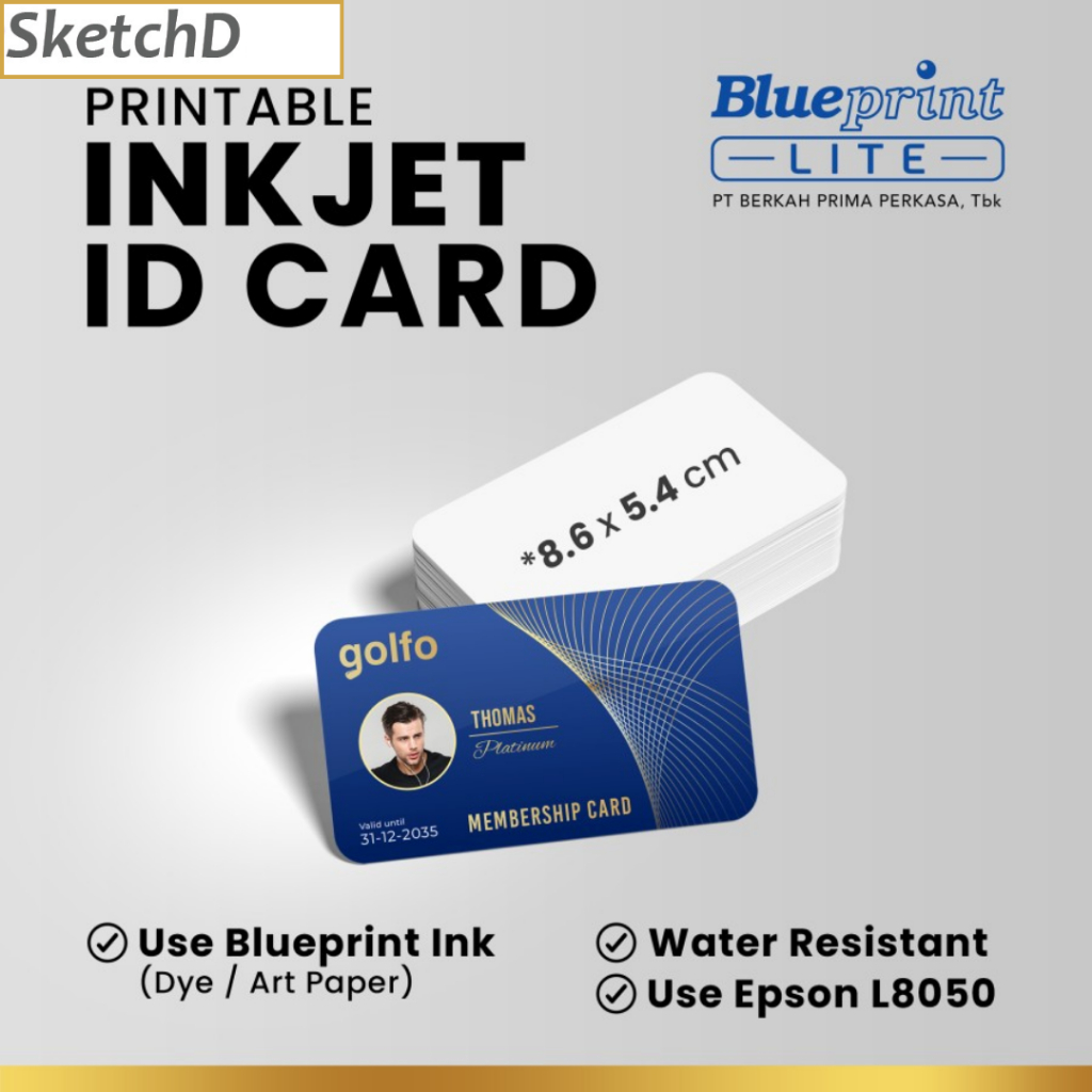 

Kartu Printable ID Card PVC Inkjet 760 micron Blueprint Epson L8050