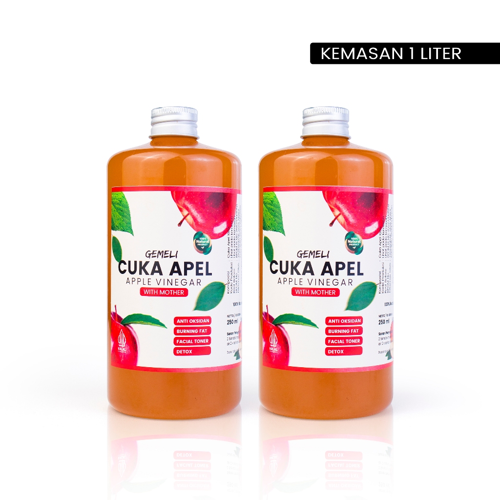 

Gemeli Cuka Apel Premium 1000ml With Mother - Apple Cider Vinegar