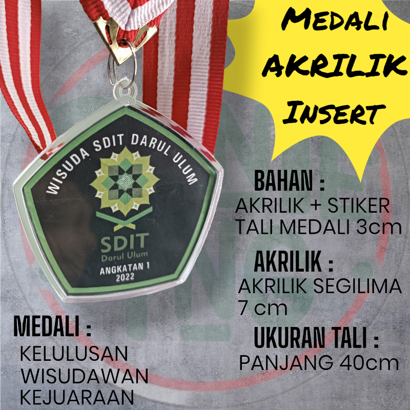 MEDALI AKRILIK MEDALI WISUDA CUSTOM MEDALI PAUD MEDALI SMP SMA TK MEDALI KEMERDEKAAN