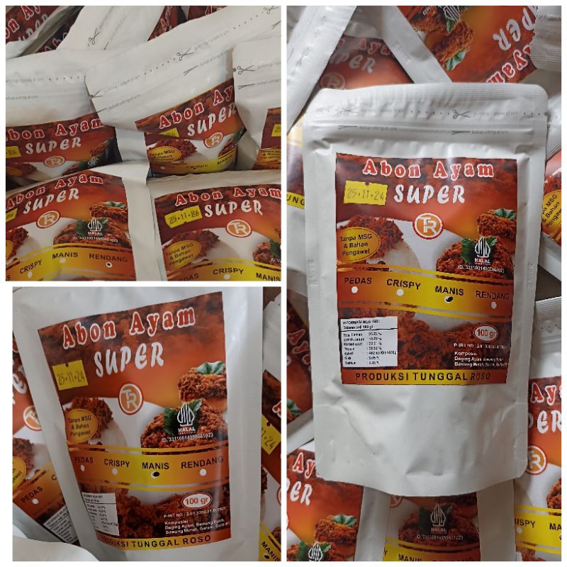 

Abon Ayam Super Tunggal Roso Kemasan Pouch 100gr