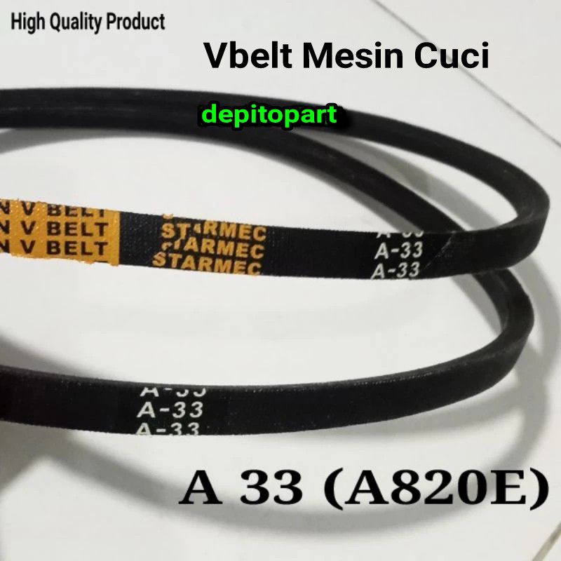 Vbelt Belting Mesin Cuci Sharp 2 Tabung Ukuran A33 (A820E) Untuk Kapasitas Mesin Cuci 6 atau 7 Kg