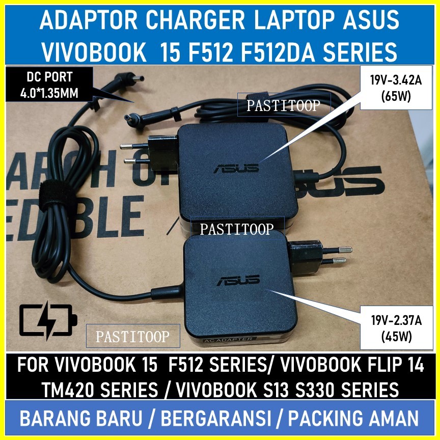 Adaptor charger laptop asus vivobook 15 f512 f512da series terbaru