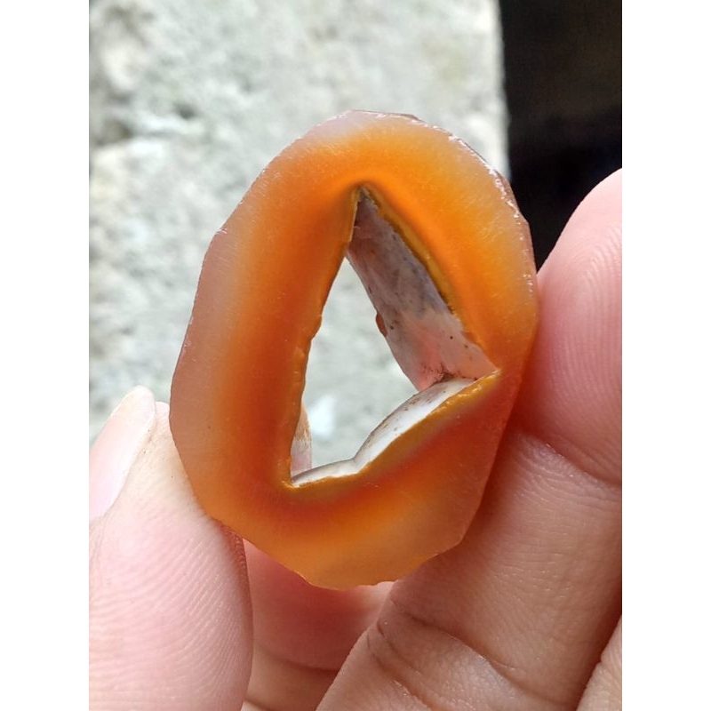 Bahan Batu Natural Combong Chalcedony Pola Jumbo