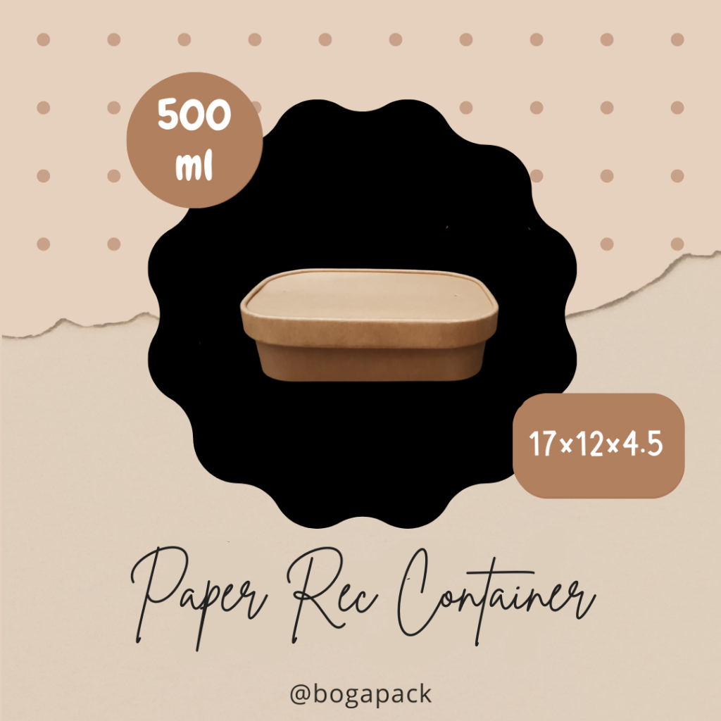 Food Container Brown Kraft 500ml / Brown Kraft Container / Paper Lunch Box / Food Box