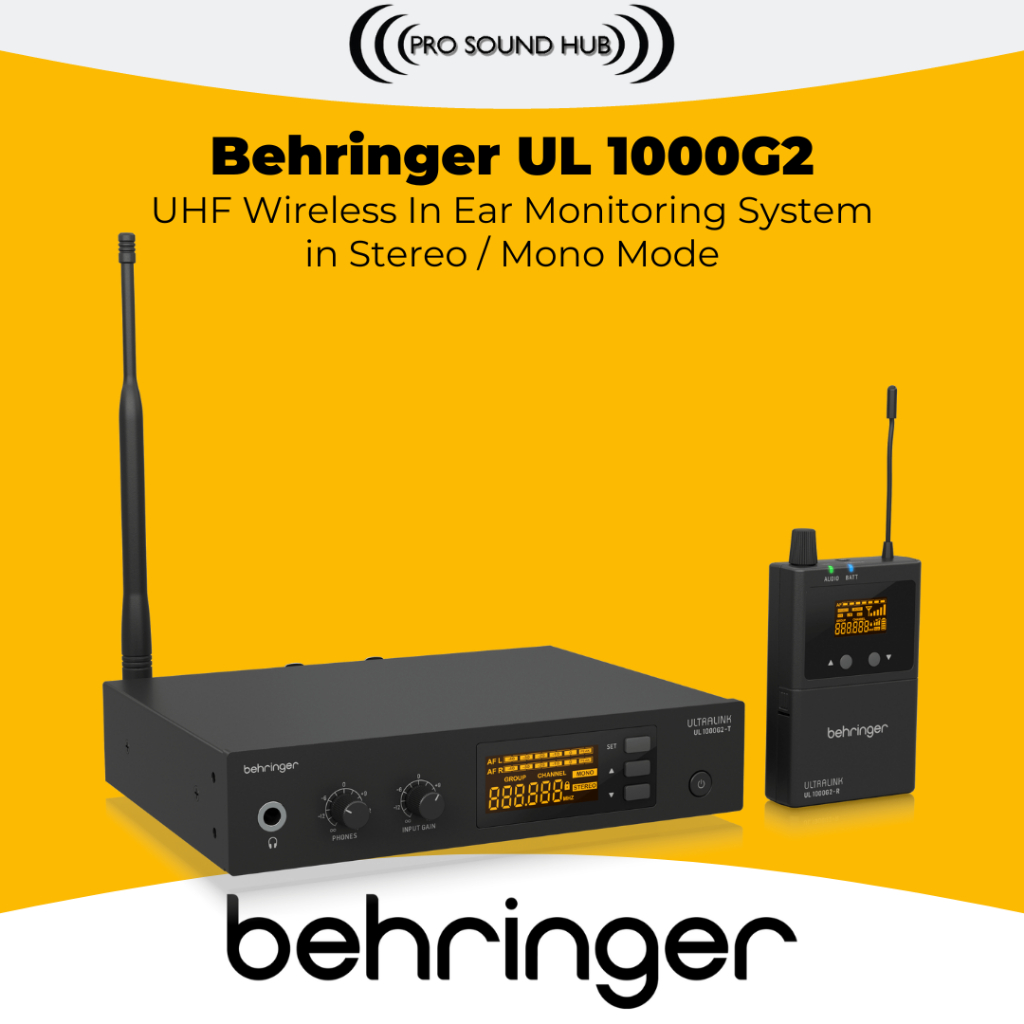 Behringer UL 1000G2 Wireless In Ear Monitor IEM Nirkabel UHF Monitoring Panggung Stage Headphone UL1