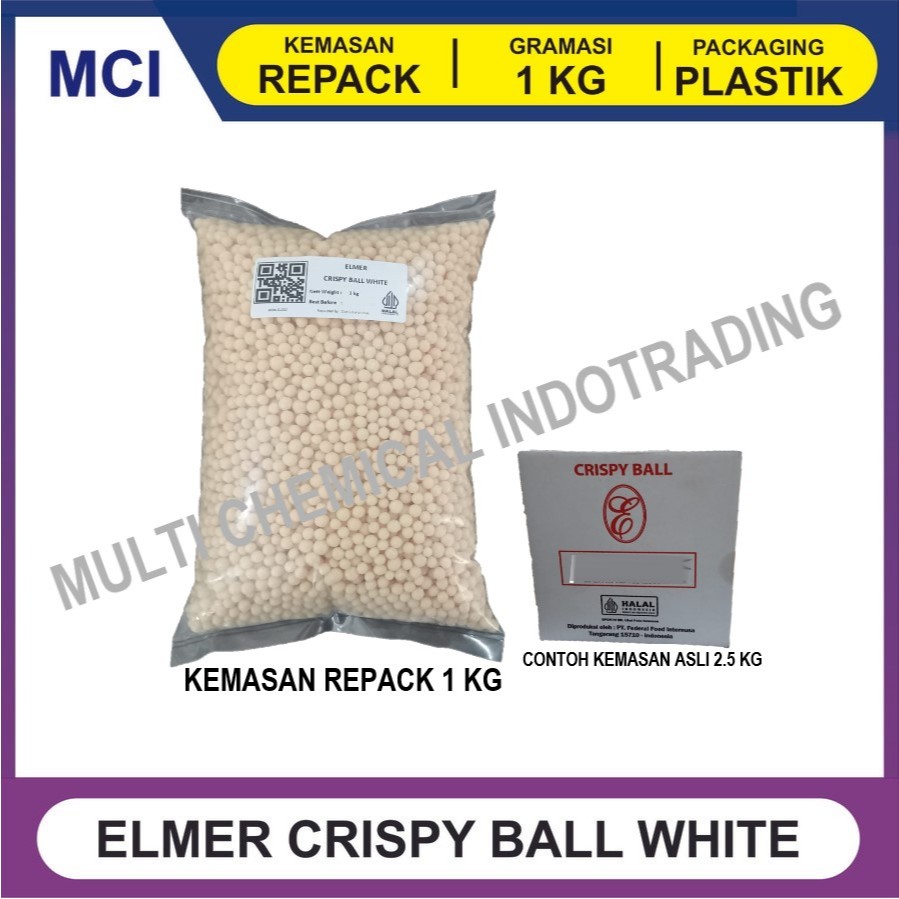 

ELMER CRISPY BALL REPACK 1 KG - WHITE CHOCOLATE VANILLA