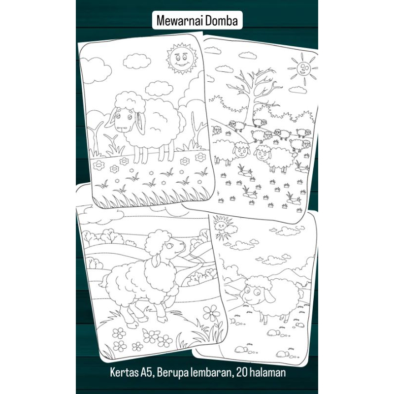 

Printable Mewarnai Domba A4/A5 - 20 Lembar