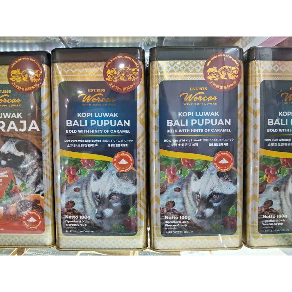 

Kopi Luwak Liar BALI PUPUAN Kemasan Kaleng per 100gr FREE PAPER BAG WORCAS