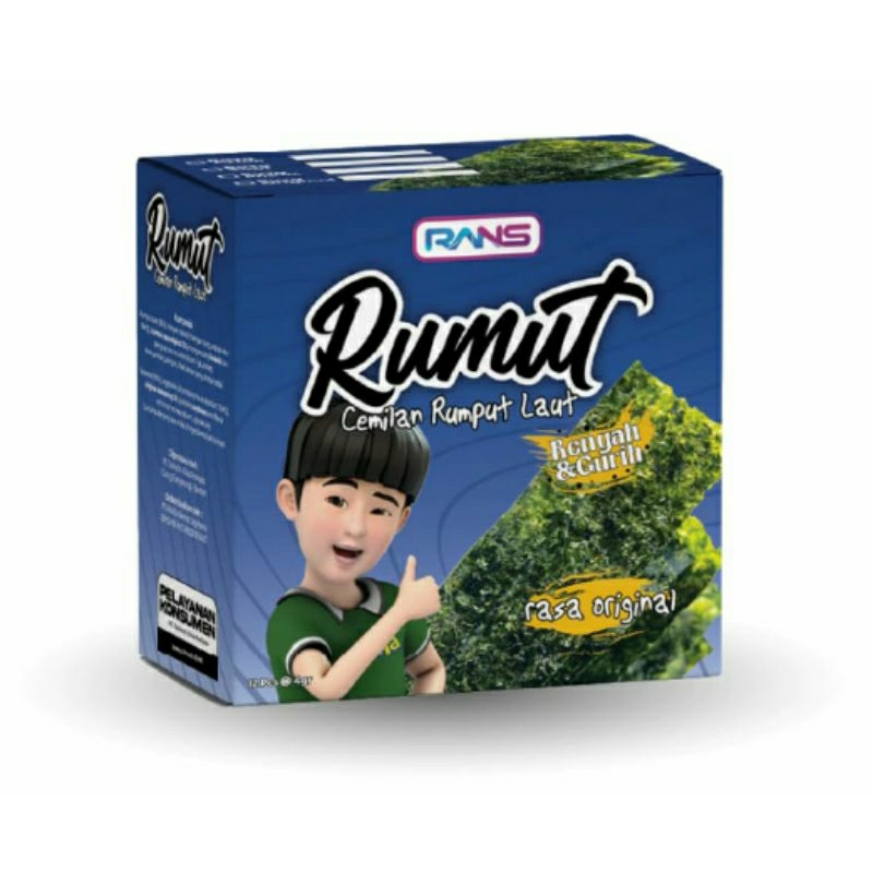 

Rumut nori cemilan rumput laut rasa original 12 pc@4g
