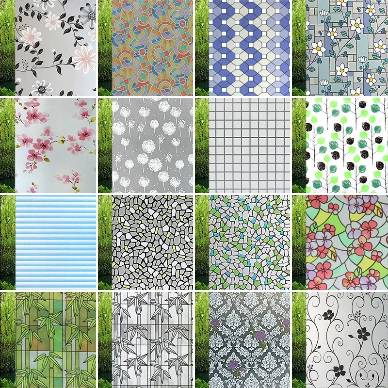 Stiker Kaca Kaca Film Pelapis Jendela Kaca Sanblast Sandblast Sunblast Aneka Motif 1 Roll