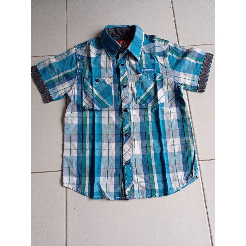 Kemeja Anak Biru Kotak Contempo