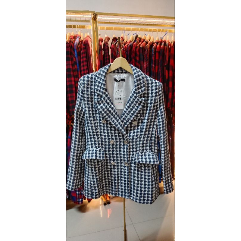 Blazer tweed import, blazer tweed premium, blazer tweed import premium, balzer kerja import