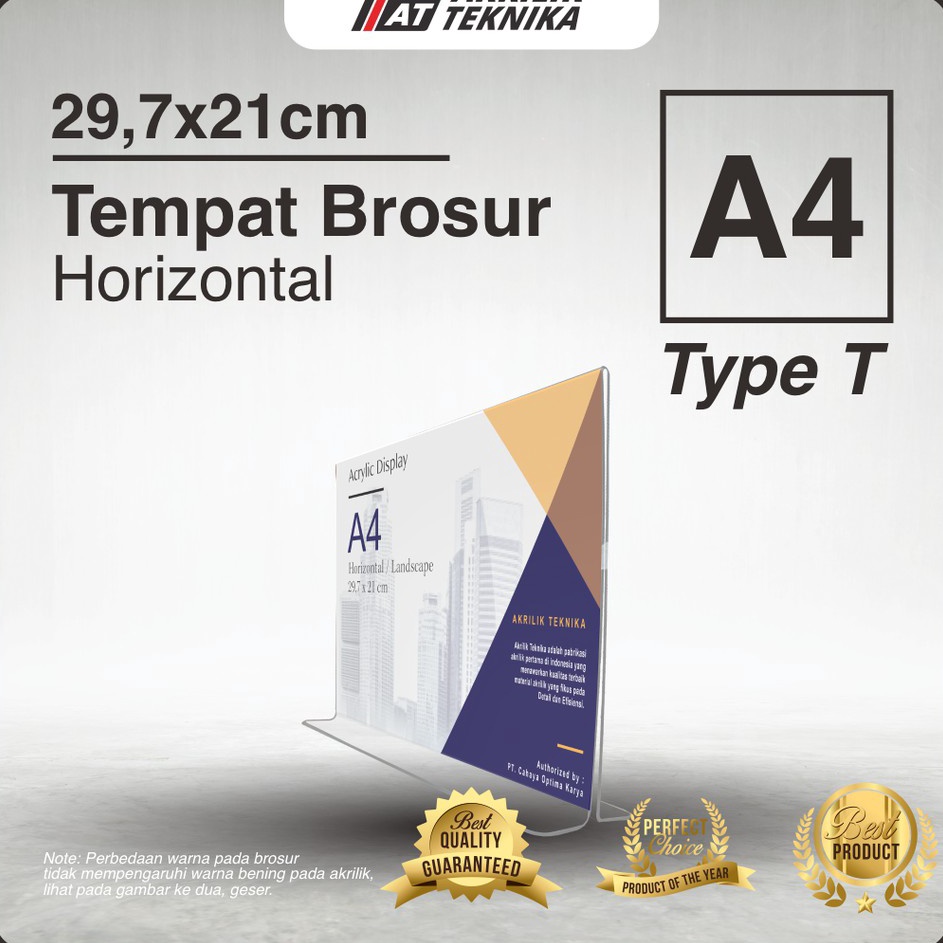 

KODE PRODUK H8YI5236 Tempat Brosur Akrilik Tent Card Holder Landscape T Ukuran A4 2mm
