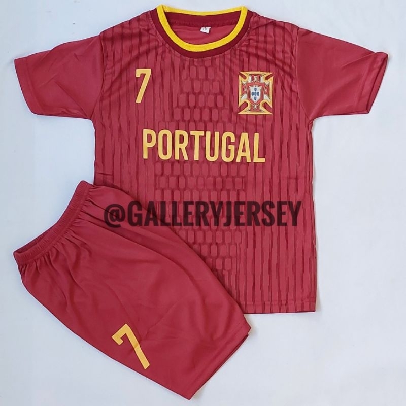 SETELAN BAJU BOLA ANAK ANAK PORTUGAL RONALDO HOME MERAH SETELAN BOLA ANAK ANAK RONALDO PORTUGAL MERA
