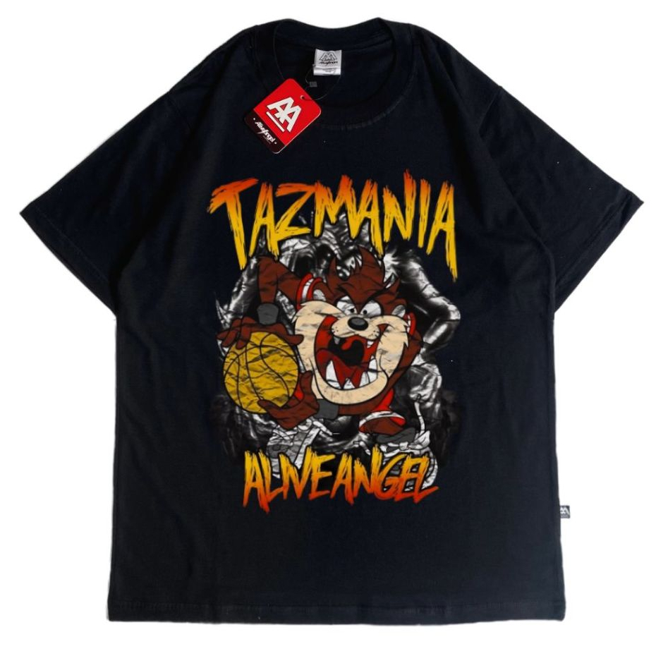 KAOS VINTAGE PRIA WANITA T-SHIRT DISTRO CARTOON TAZMANIA DEVIL BLACK TEES ANIMASI DISNEY WALT / STRE