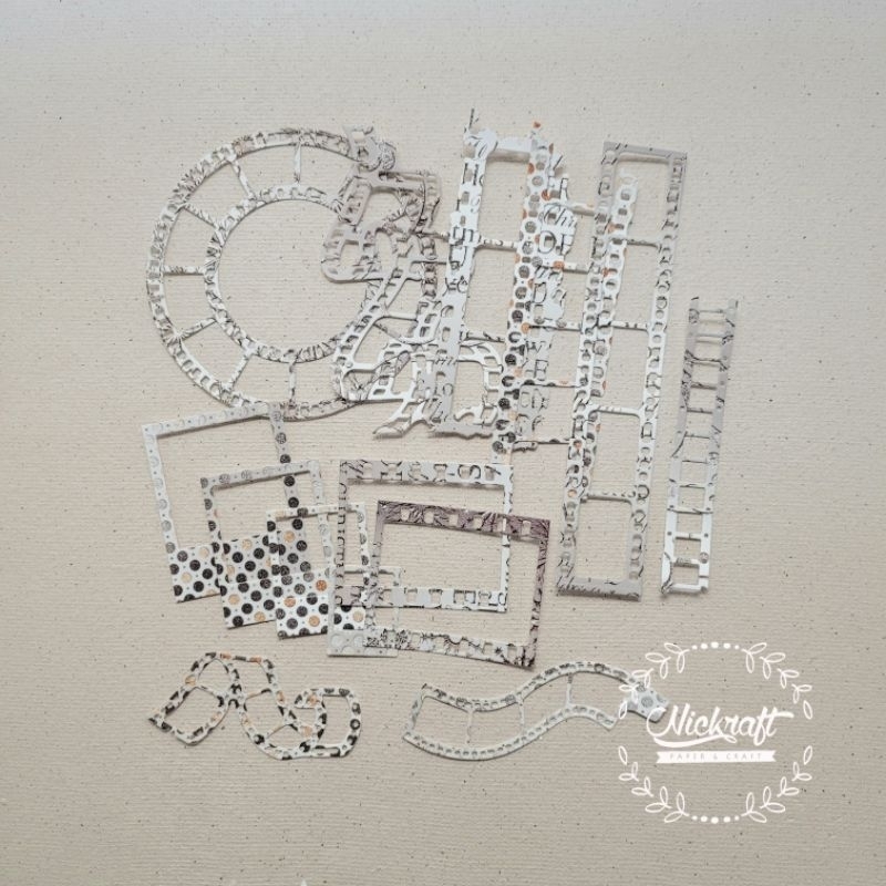 

14 pcs Die Cut Filmstrip Warna Grey