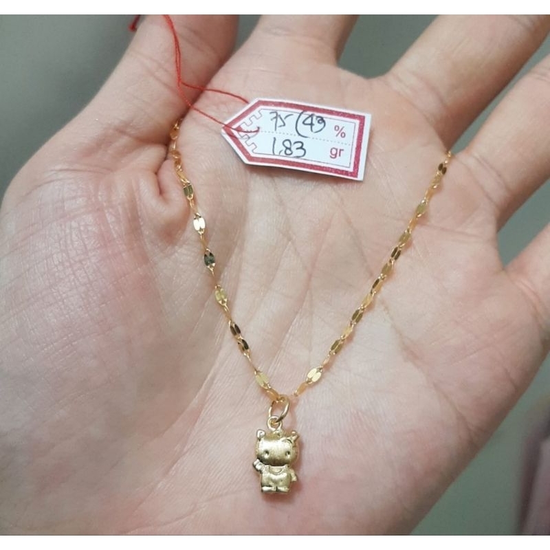 Kalung emas 75 hello kitty mini
