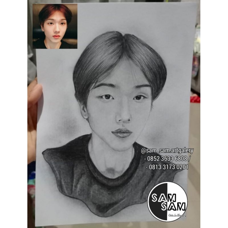 sketsa wajah / sketsa pensil / lukisan pensil / lukisan wajah