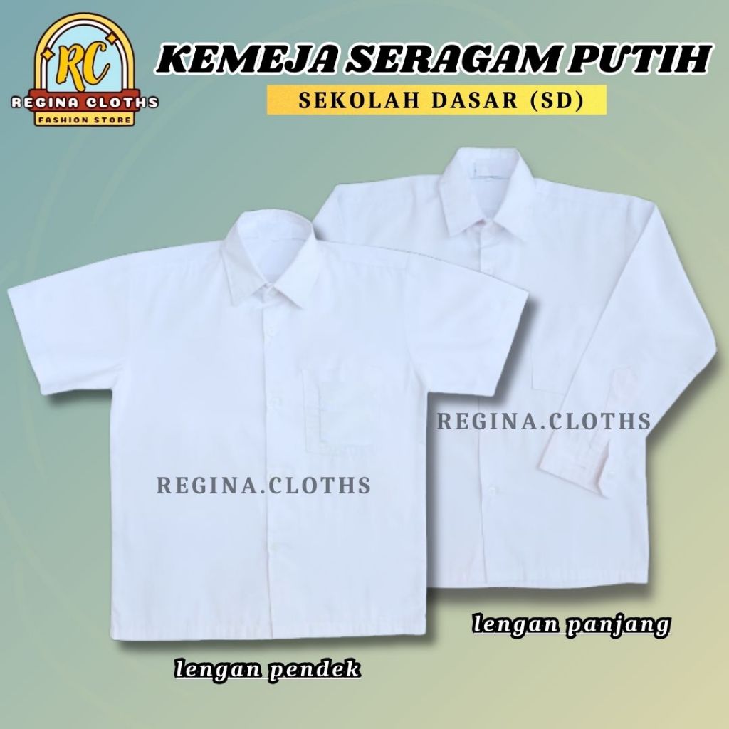 Baju Putih Seragam Sekolah SD | Kemeja Seragam Sekolah Putih Lengan Pendek | Baju Seragam Sekolah Pu