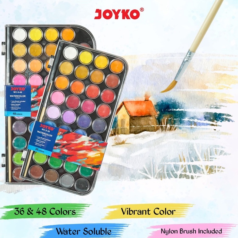 

Joyko Watercolor Set Cat Air WC3 Isi 36 Warna ART L4E9
