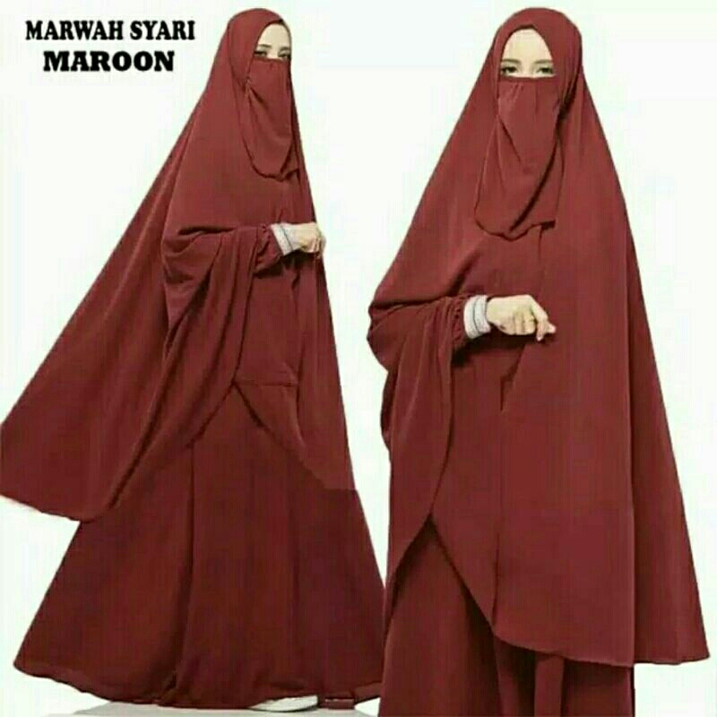 Gamis marwah syari sett cadar//Gamis murah trend//Gamis syari sett cadar//Gamis syaritop