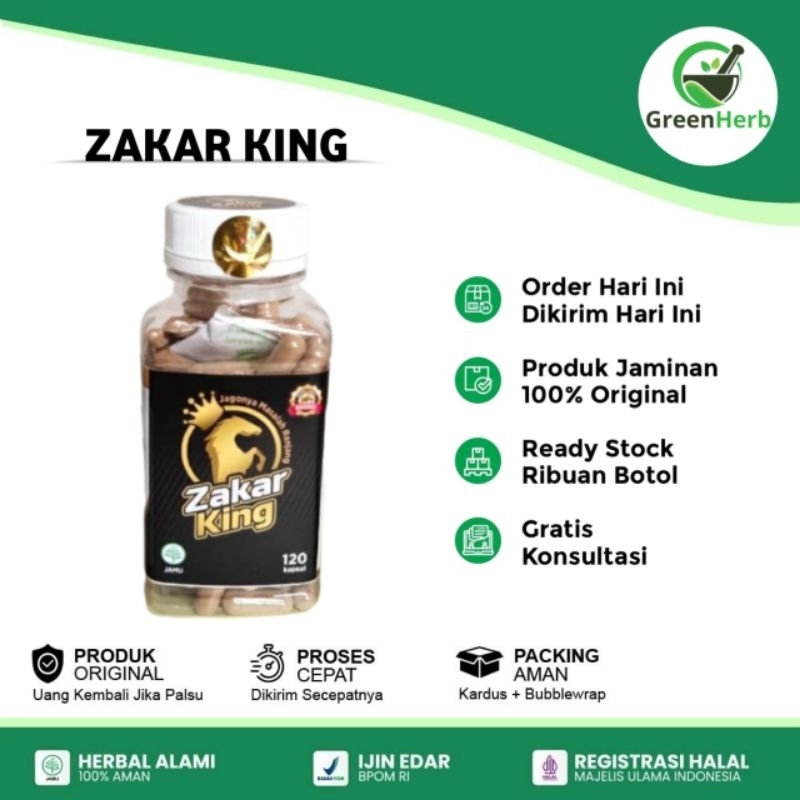 Zakar King Original Suplemen Herbal Pria isi 120 Kapsul