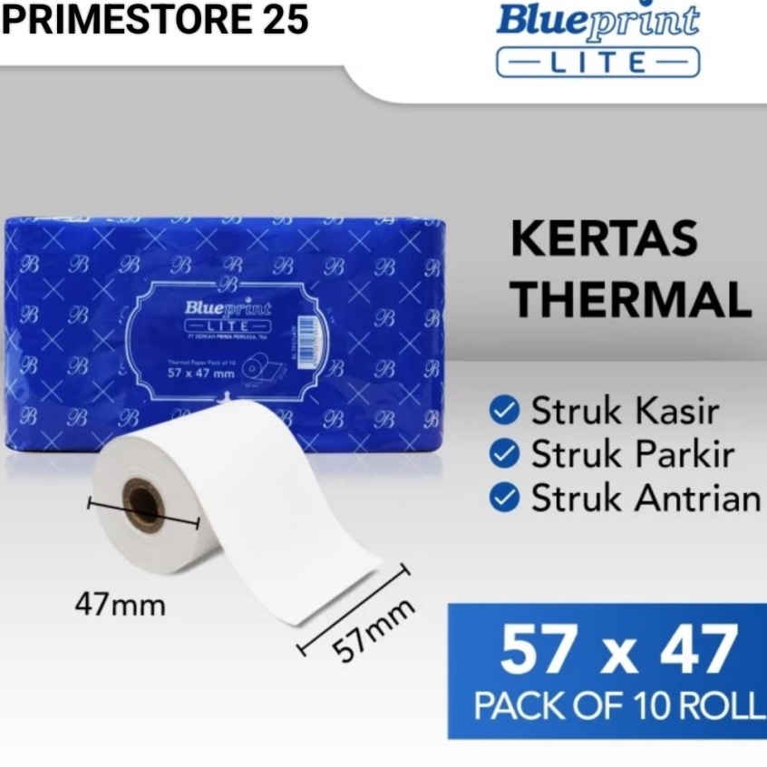 

Kertas Thermal Kertas Struck Kertas Kasir BLUEPRINT 57 x 47 LITE ART Z7U7