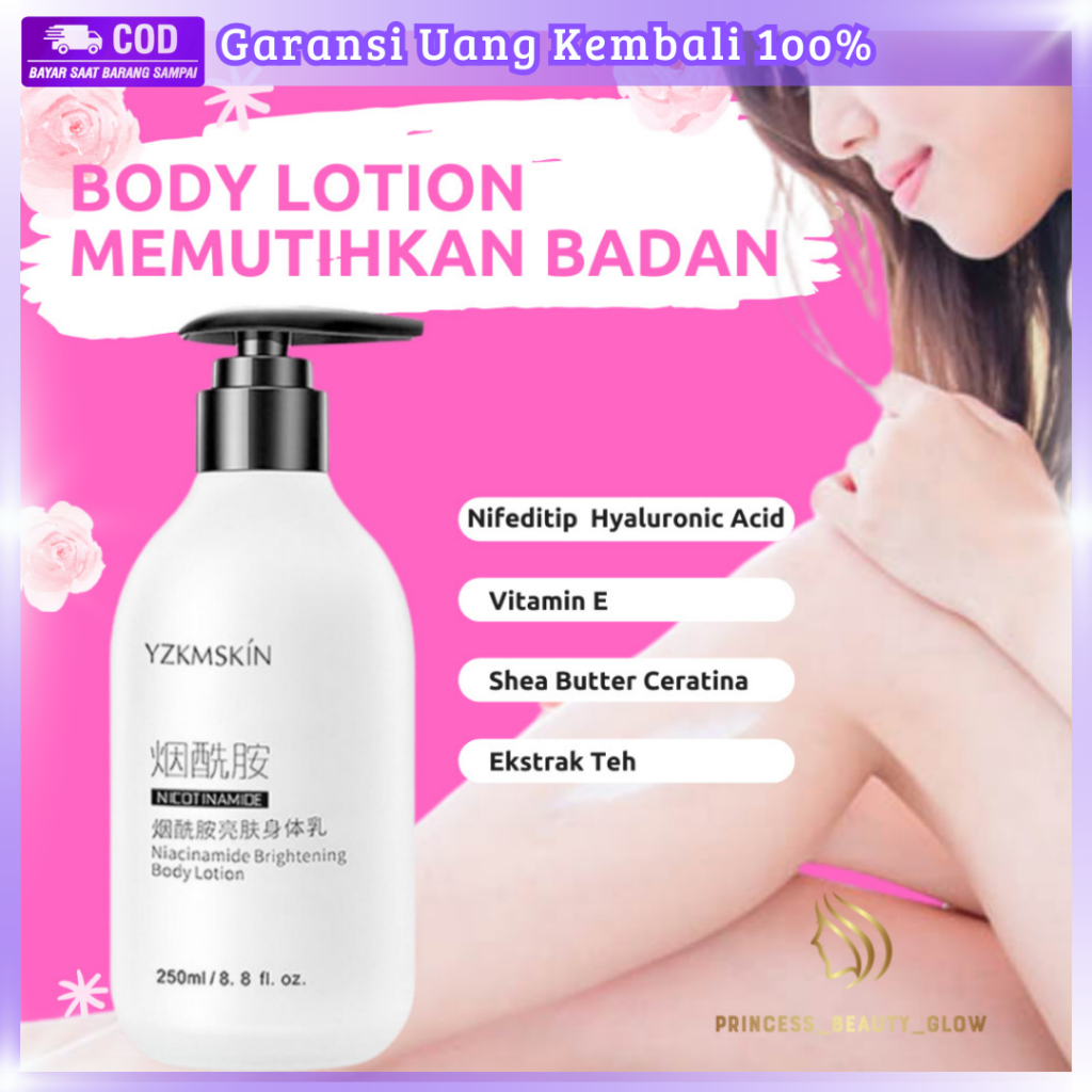 Body Lotion Pemutih Badan YZKMSKIN NIACINAMIDE Brightening | Body Lotion Viral 2023