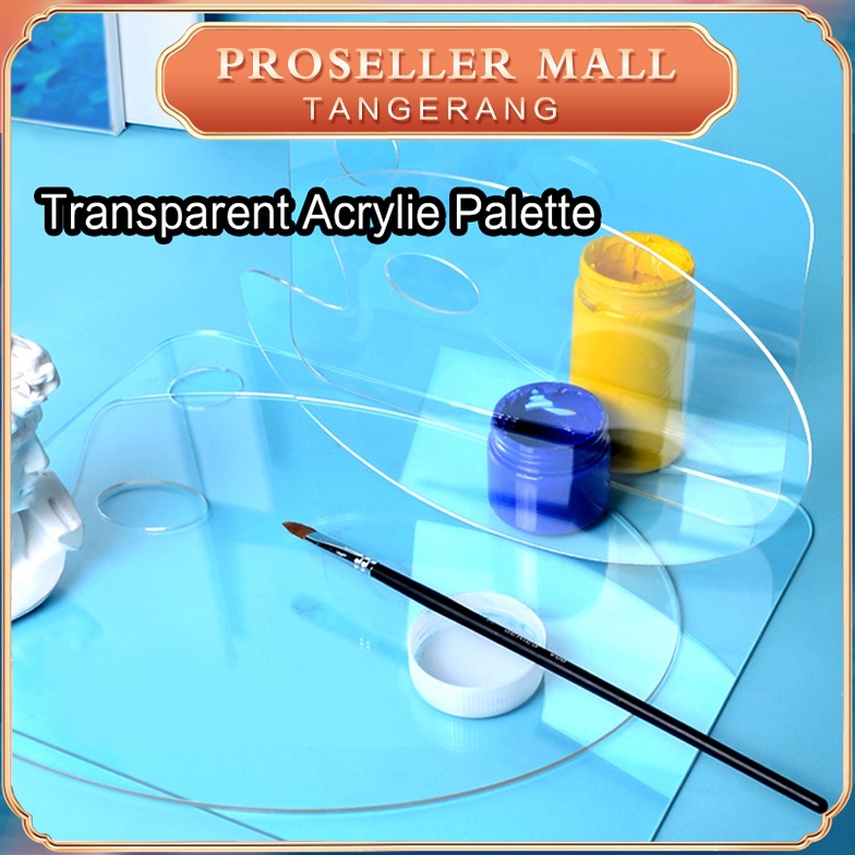 

23CMPalet Bening Akrilik Acrylic Palette Palet Lukis Akrilik Transparan Oval ART X7J3