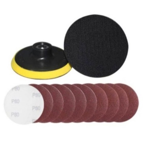 FG2 PAKET TATAKAN AMPLAS VELCRO GERINDA TANGAN 4 INCH  AMPLAS BULAT