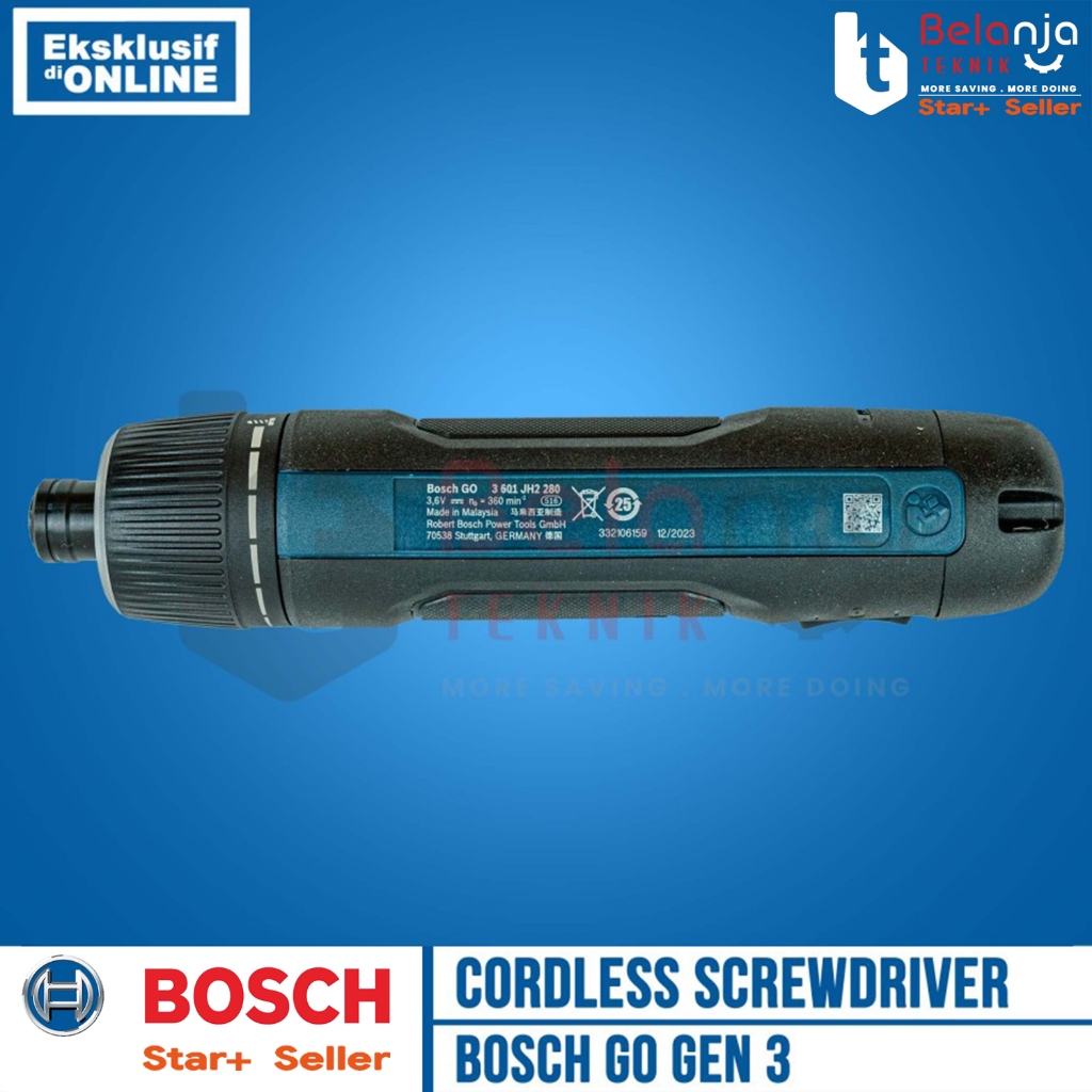 BOSCH GO Gen 3 Obeng Baterai Cordless Screwdriver 3.6 Volt Gen3 USB