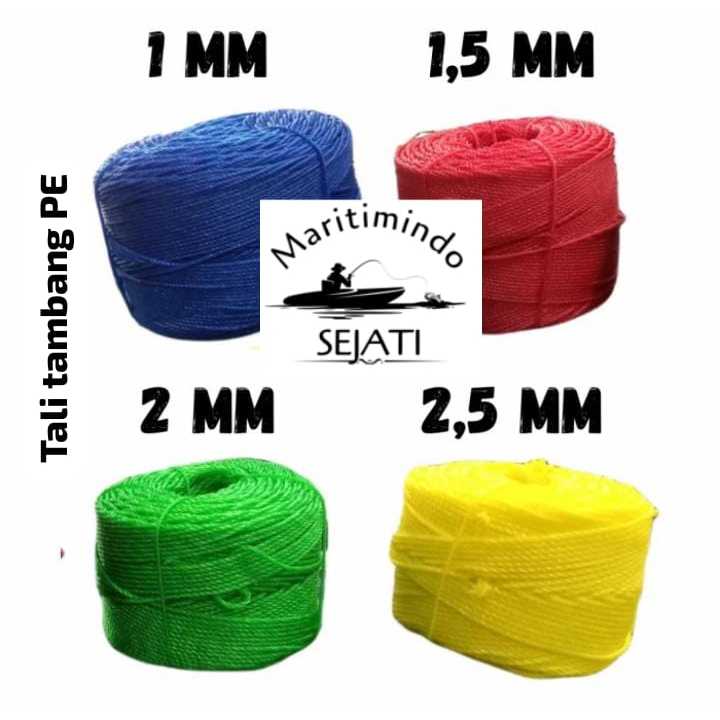 

tali tambang warna TALI TAMBANG PE 1 mm, 1,5 mm, 2mm, 2,5mm