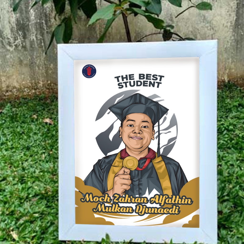 Kado Lukisan Wajah Vektor Ilustrasi Kartun Animasi FIGURA A4 Cocok untuk Kado Ulang Tahun Wisuda Per