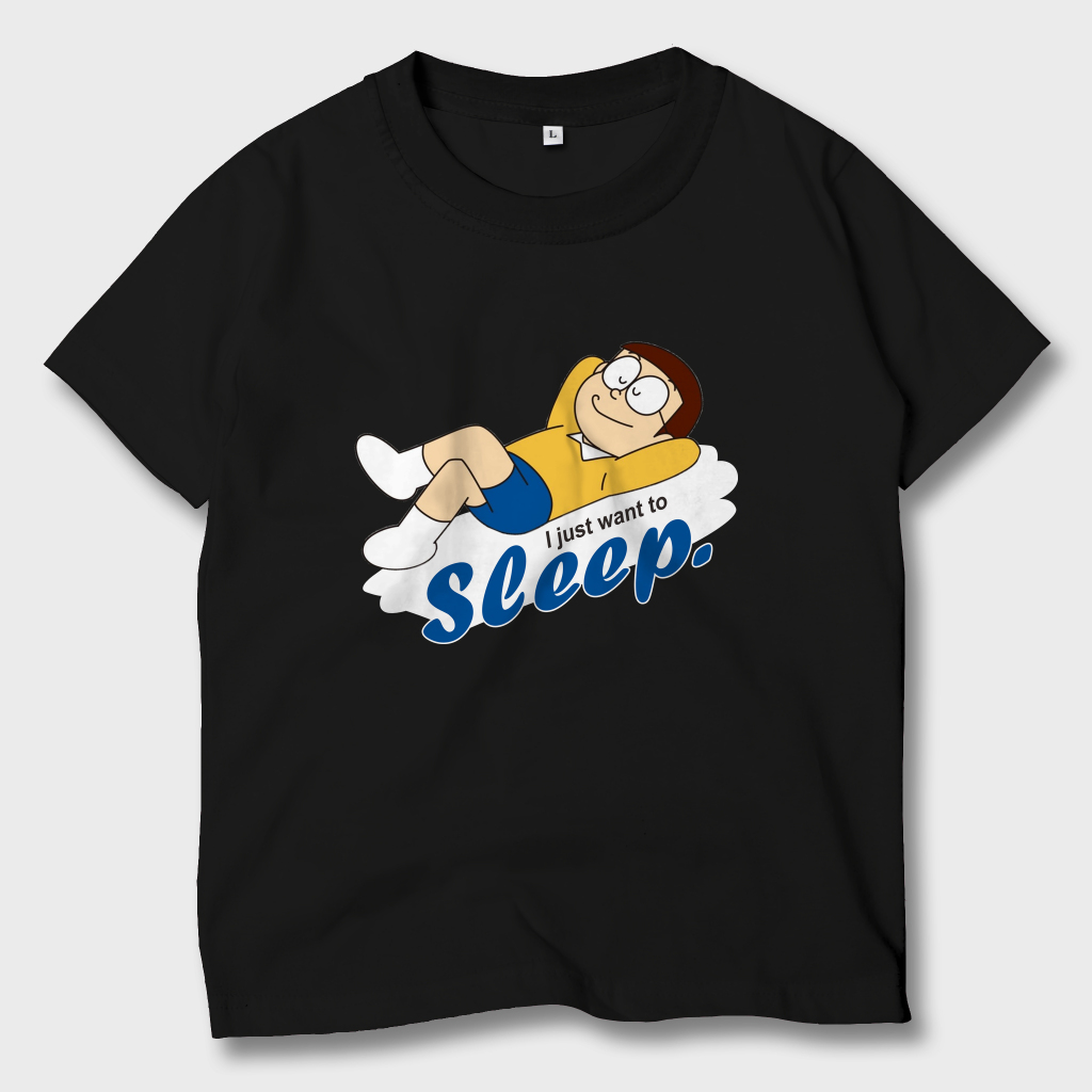 Baju Kaos Anak Kartun Doraemon Sleep Nobita Karakter Atasan Anak Laki-Laki Perempuan DOR-03