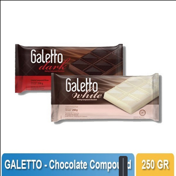 

Coklat Batangan / Coklat Compound GALETTO White - Dark - White