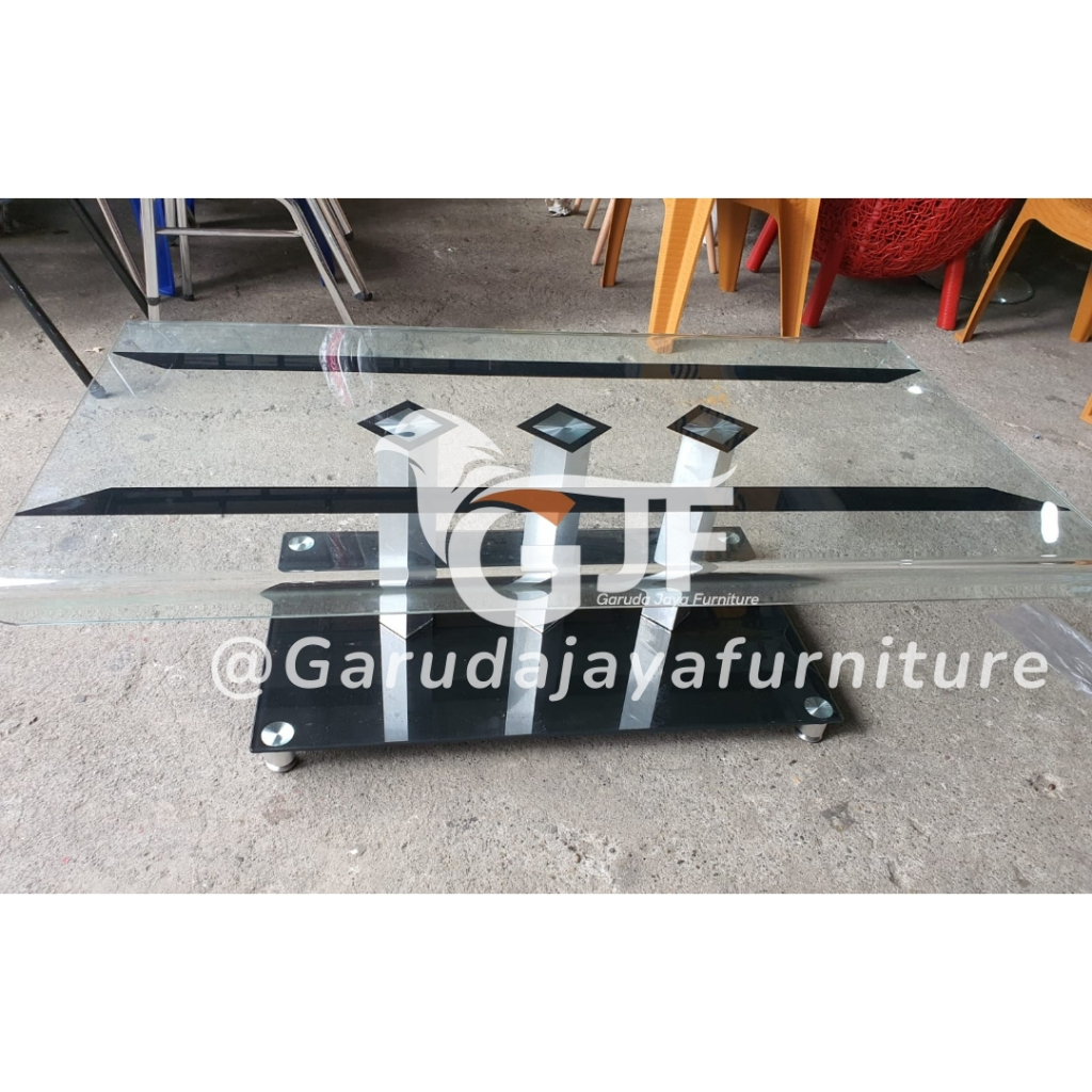 MEJA TAMU KACA/MEJA SOFA KACA/MEJA SOFA 2 TINGKAT/MEJA TAMU MINIMALIS DAN MURAH/MEJA KACA KUAT/ MEJA