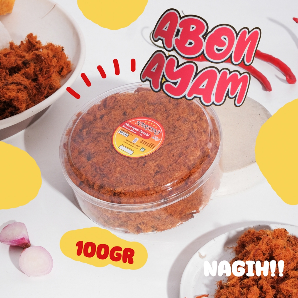 

Abon Ayam Hartini PREMIUM 100gr kemasan Toples 100% Abon Ayam Asli