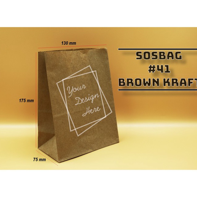 

PAPER BAG KODE 41 BROWN KRAFT KANTONG KES KENTANG ROTI 1 PCS