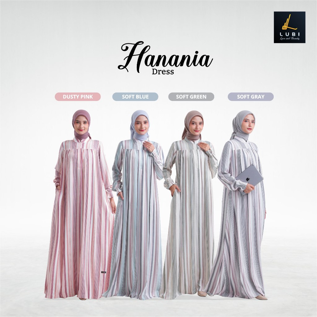 HANANIA DRESS/DRESS LUBI/LUBI FASHION HANANIA/GAMIS WANITA