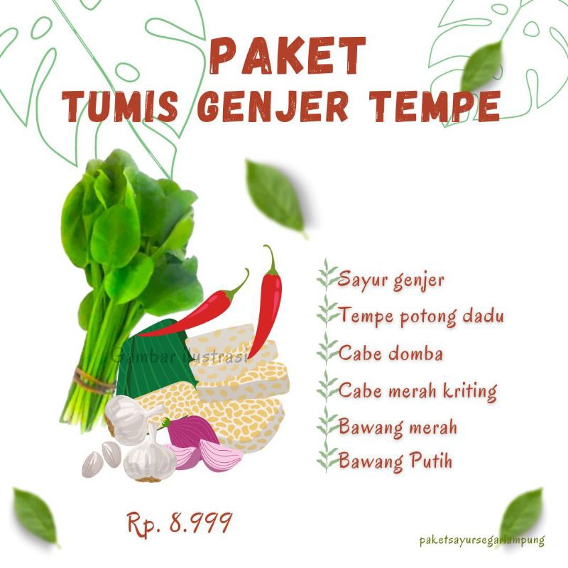 

(paket sayur) paket tumis genjer tempe