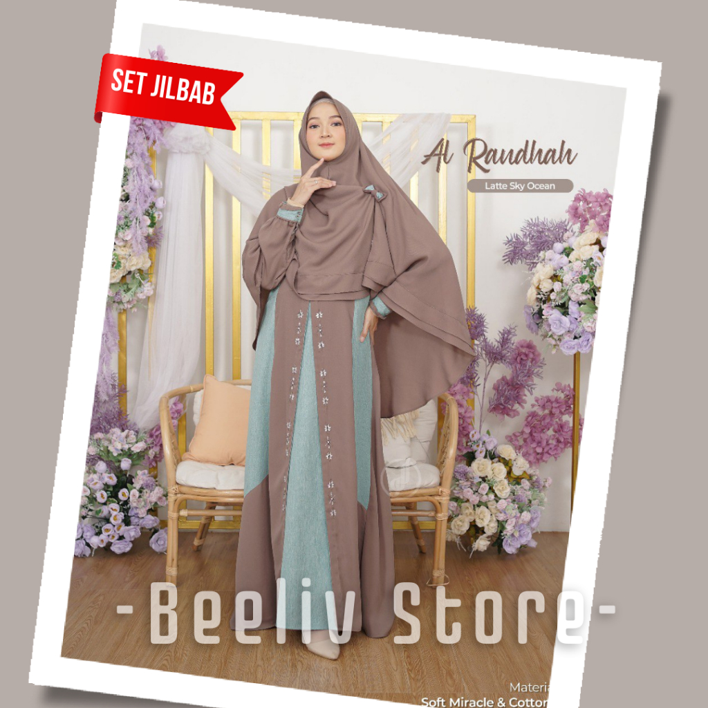 Gamis Simple Al Raudhah by Alwa Hijab Dress Set Jilbab Busui Lebaran Cutting A line
