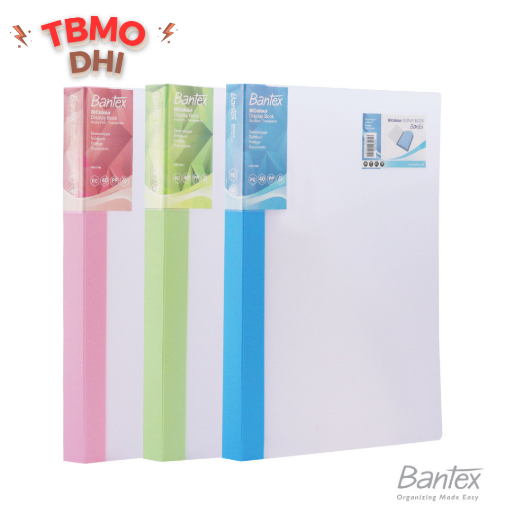 

Bantex Bi-Colour Display Book Clear Folio/F4 40 Pocket - 3185