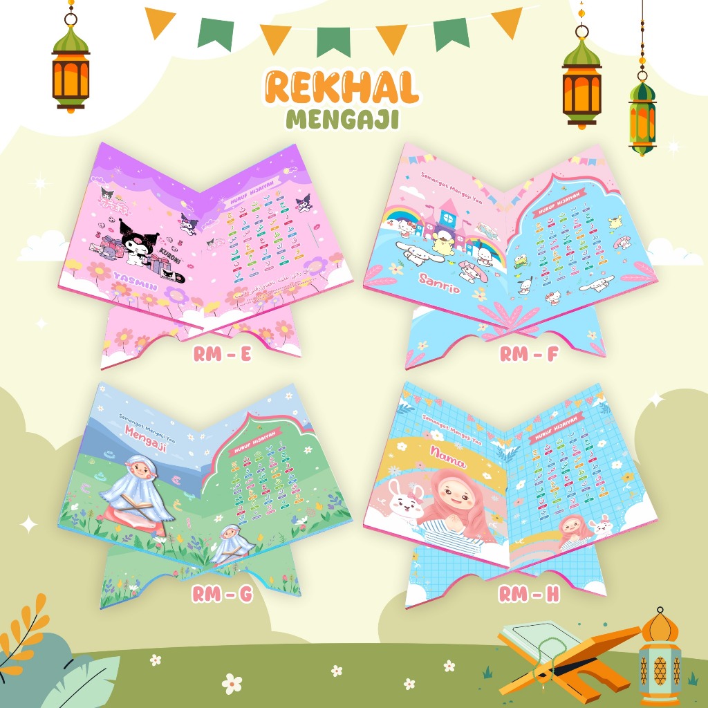 Rekal Alquran Meja Lipat Anak Mengaji Rekhal Karakter