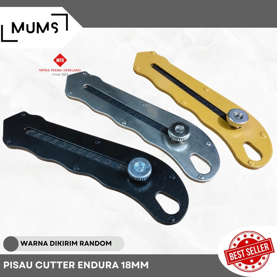 

Pisau Cutter Endura Multifungsi 18mm + Isi Pisau Kater Potong Multi Fungsi Serbaguna Knife Cuter Acrylic Gagang Besi Baja SK-5 Pisau Pemotong Kertas Tali SK5 Tajam Anti Karat-MTG