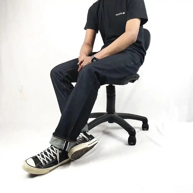 Denim Selvedge 15oz Celana Denim Selvedge Pria black indigo Celana Panjang Denim Murah