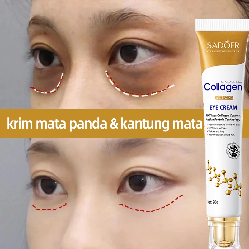 Collagen Eye Cream 20g krim mata panda dan kantung mata penghilang Mata Panda Penghilang Kantung Mat