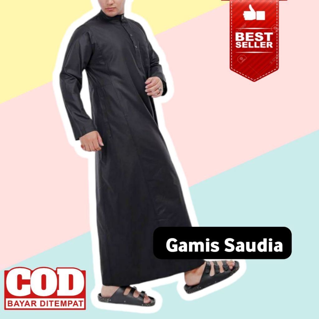 Jubah Hitam Polos / Gamis Saudi / Gamis Pria Premium / Jubah Pria Hitam / Jubah Pria Putih / Jubah P