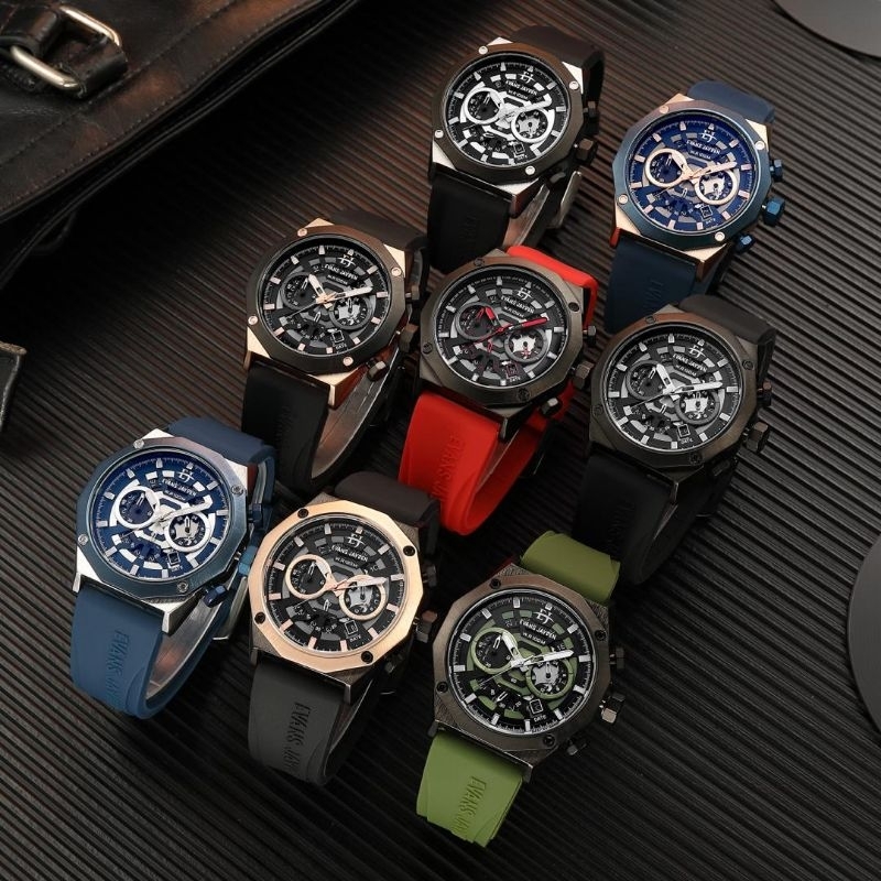 EVANS JAYDEN 9583 jam tangan Pria Analog Strap Rubber Original