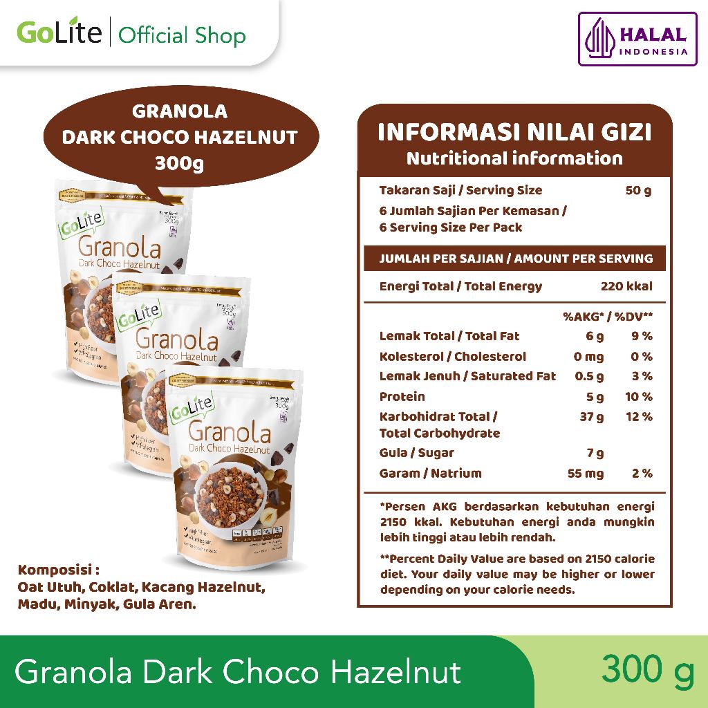 

Granola GoLite Dark Choco Hazelnut Toasted Muesli 300g (Triple Pack)